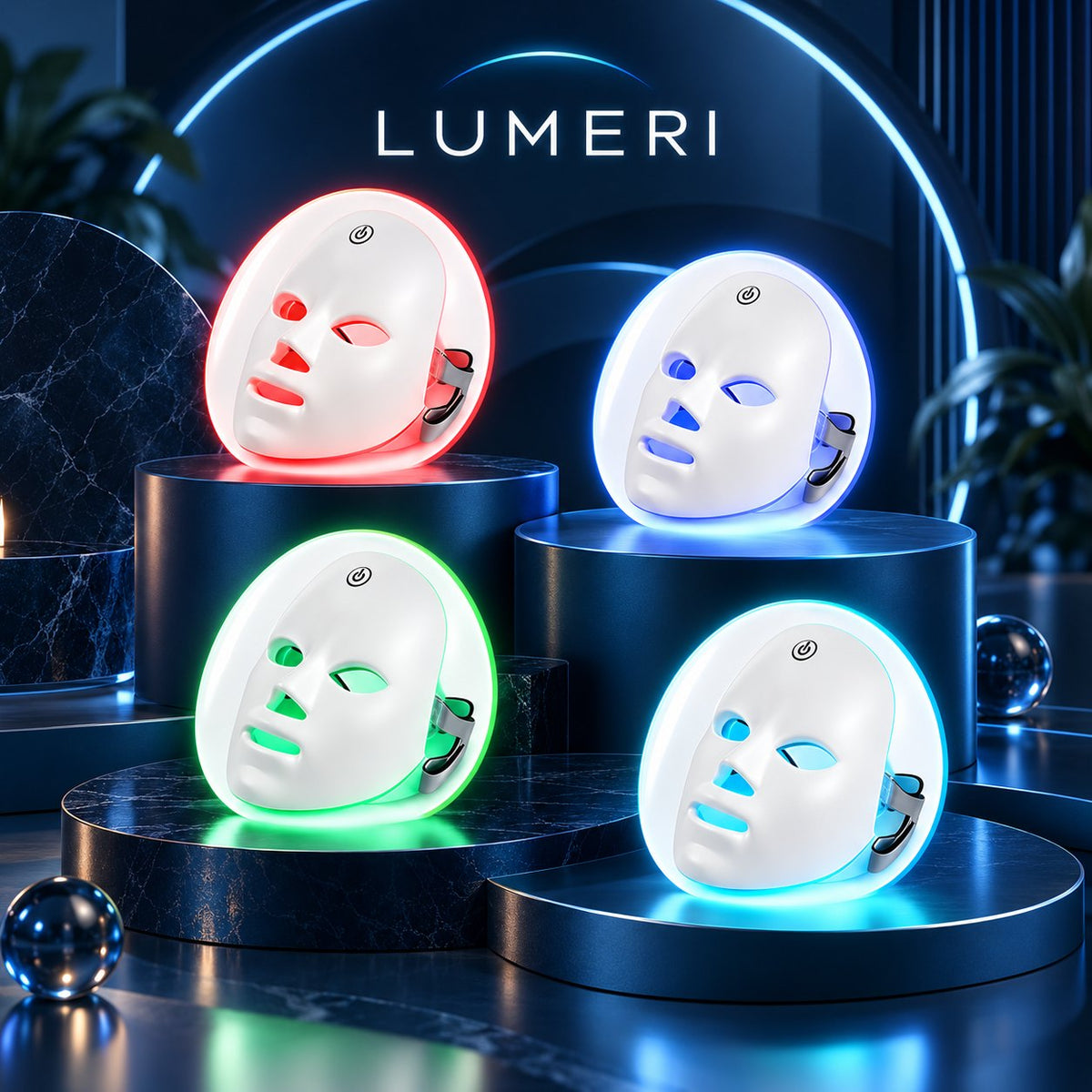 LED masky Lumeri svítící v různých barvách