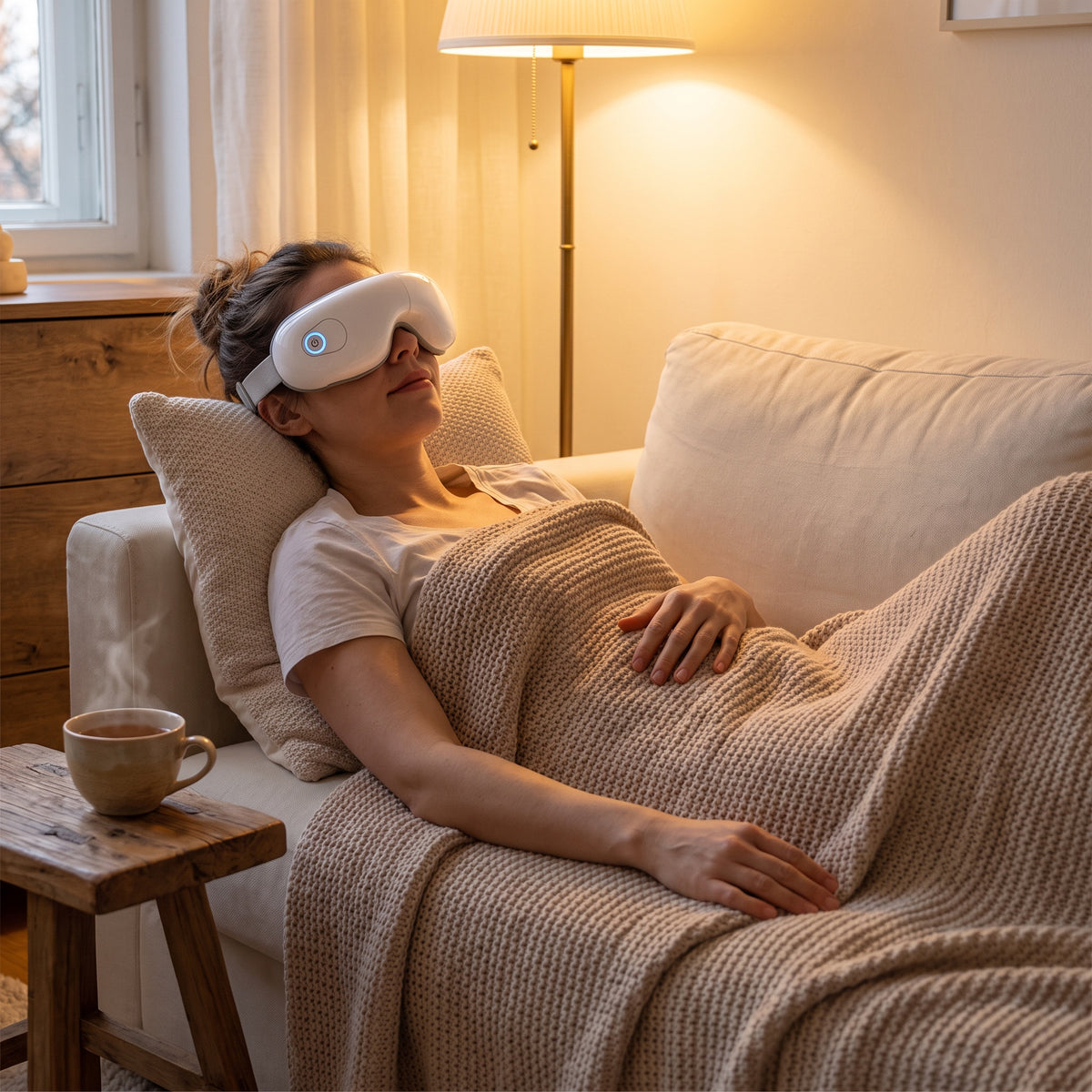 Večerní relax s masážním přístrojem na oči Lumeri